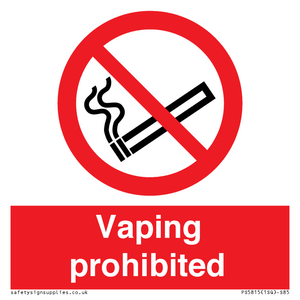 Vaping prohibited